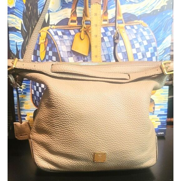 MCM Handbags - MCM - Two Way Slouchy Pebbled Leather Purse